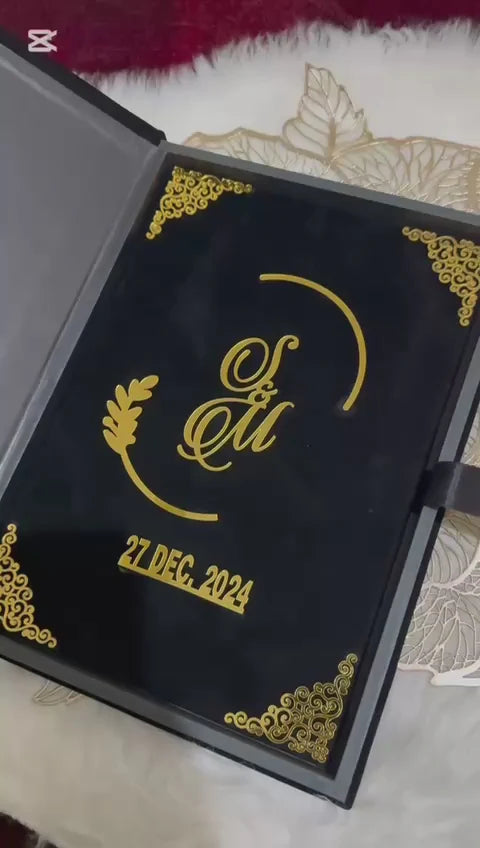 Self Design Fabric Black Premium Booklet