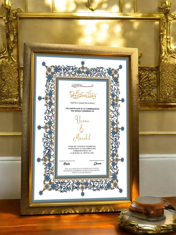 Mandala Blue Magic Nikah Frame