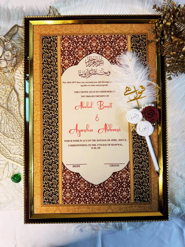 Mandala Old Throne Nikah Frame Pen Set