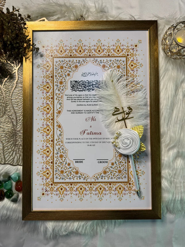 Premium Royals Lovely Nikah Frame Pen Set