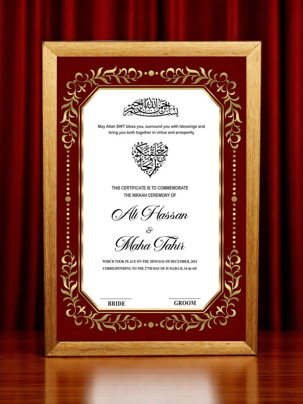 Red Rumble Roses Nikah Frame