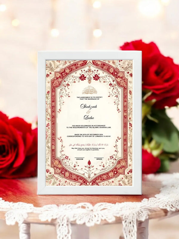 Red Valentine Nikah Frame