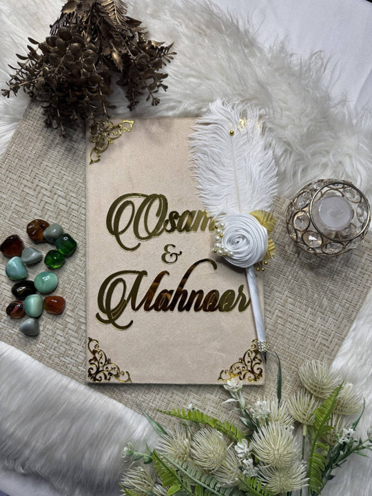 Skin Color Nikah Name Booklet with Pen