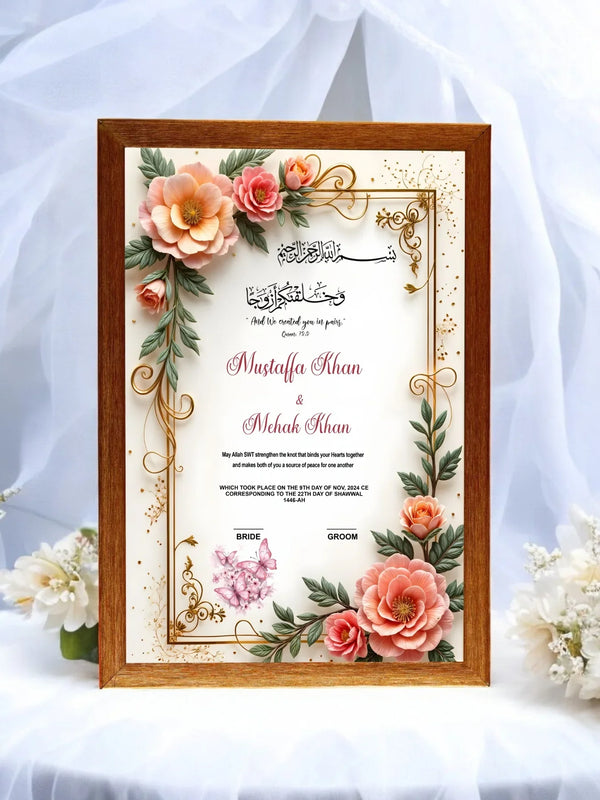 Throne of Flowers Nikah Frame