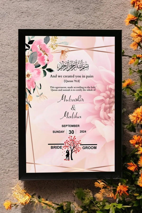 Tree of Love Nikah Frame