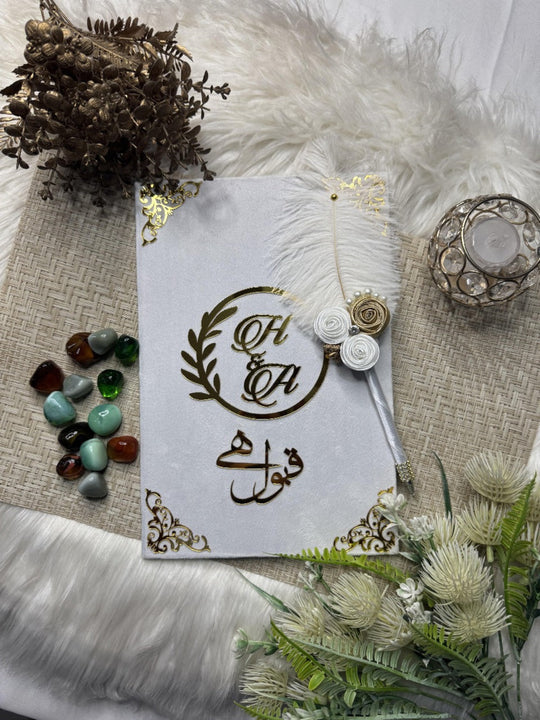 White Nikah Booklet With Pen Deal