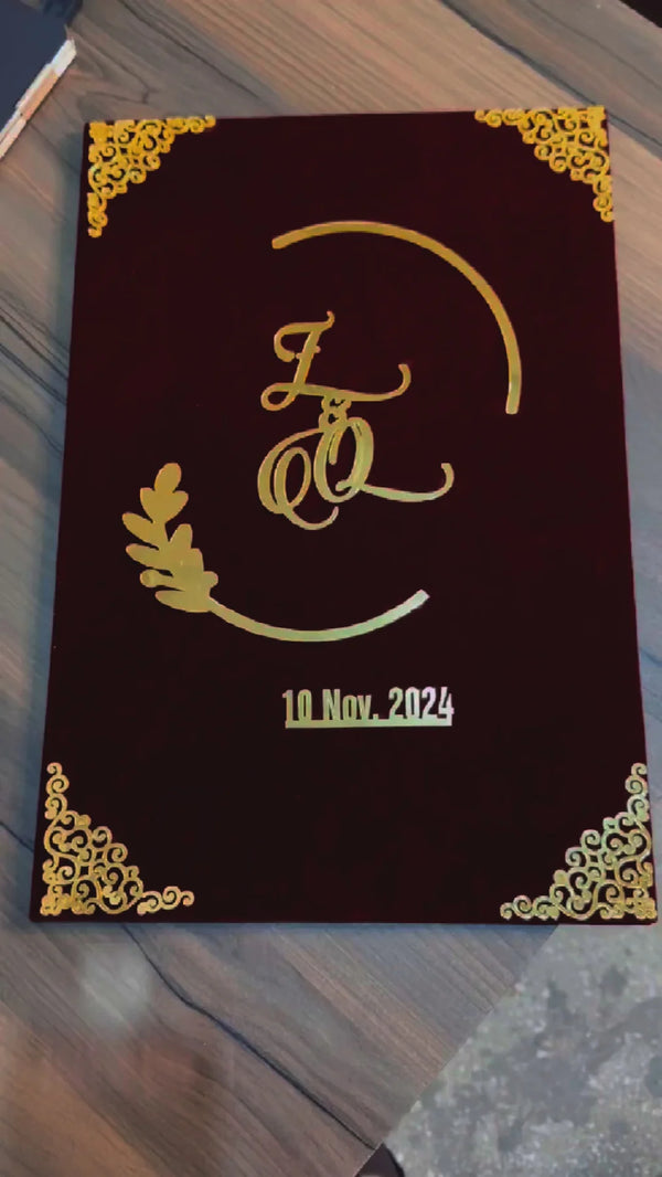 Self Design Fabric Maroon Premium Booklet